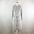 Wholesale long fleece robes women different leopard print bathrobe